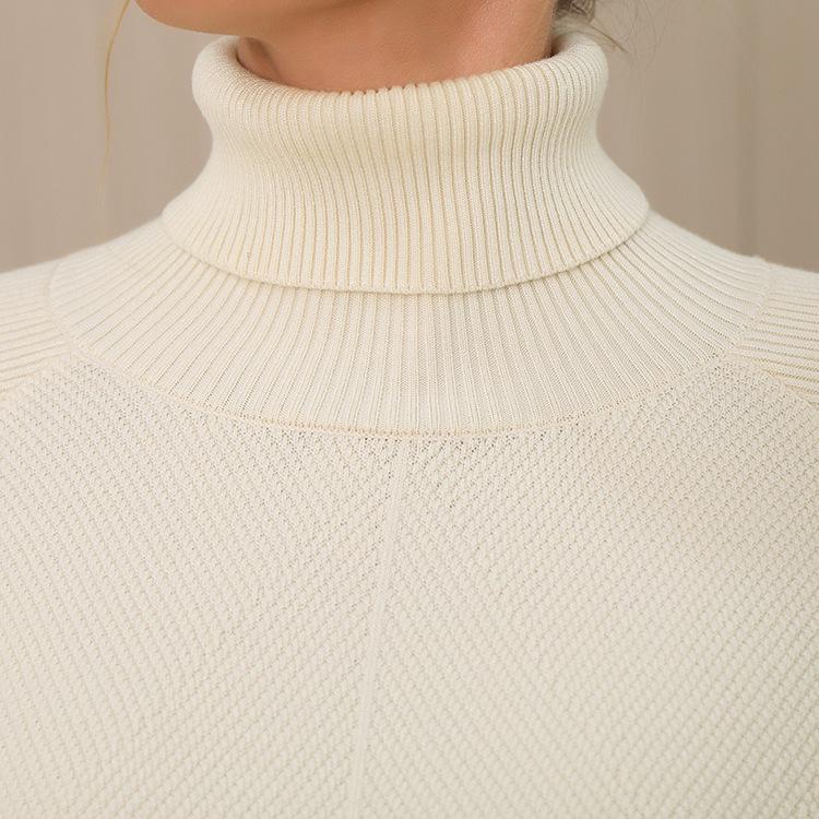 Однотонный свитер с высоким воротником и комплект брюк широкого кроя - Женский осенне-зимний костюм-двойка 2024