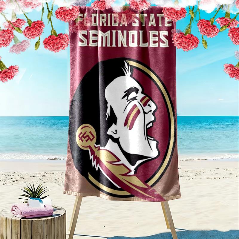 Florida Seminoles print 2D Flat Print Beach Towel, Large Soft Quick Dry Towel for Beach Camping SwimmingZSTJ0915182