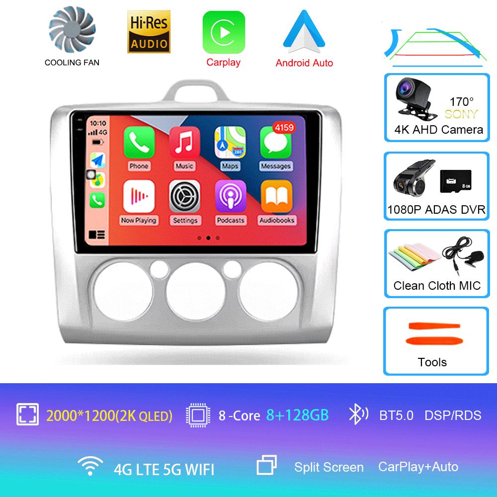 Android 14 Car Radio  For Ford Focus 2 Mk 2 2004 - 2011 Multimedia Video Player Navigation stereo GPS No 2din 2 din dvd