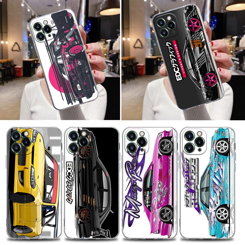 Прозрачный чехол для телефона для Apple iPhone 12 11 13 Pro Max mini XS X XR 6 7 8 Plus SE Чехлы Япония Токио JDM Drift спортивный автомобиль