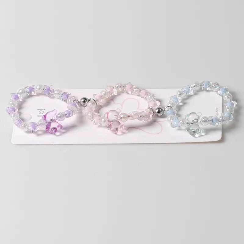 Красочные браслеты с бусинами в стиле преппи с мишками для пар и друзей