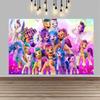 1Pc Happy Birthday My Little Pony Photo Backgrounds, Perfect For Kids' Parties, Gatherings, And Birthday Celebration Banners.