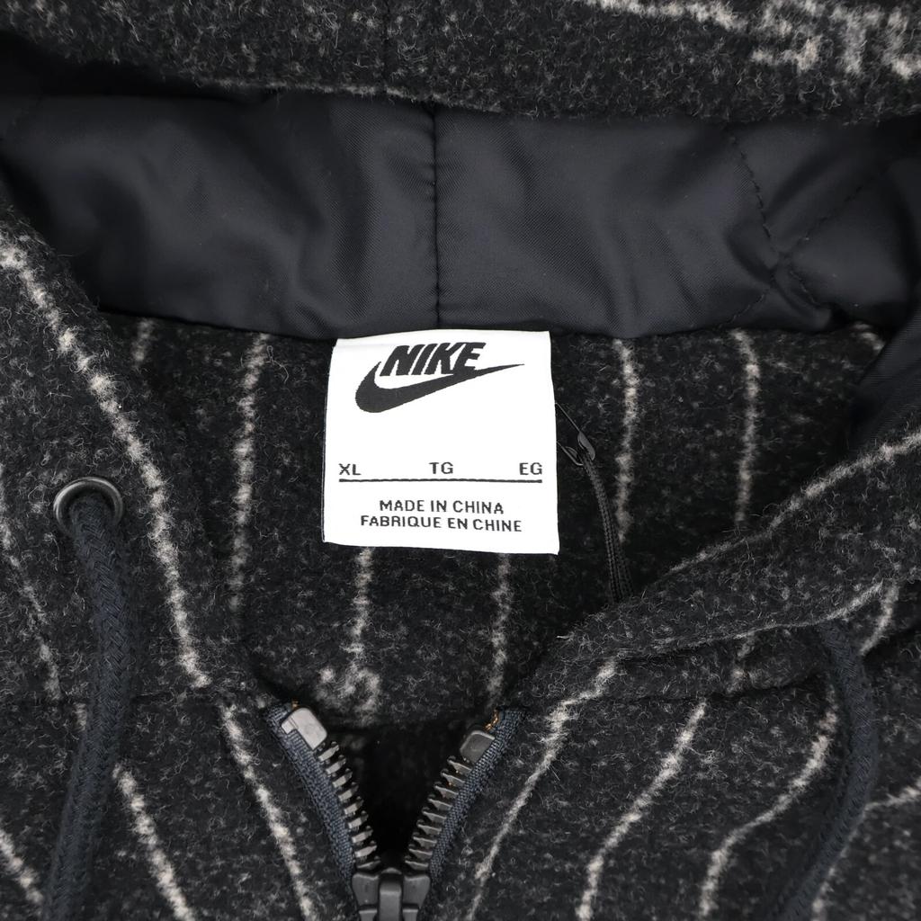 Шерстяная куртка Stussy Nike в полоску Черная