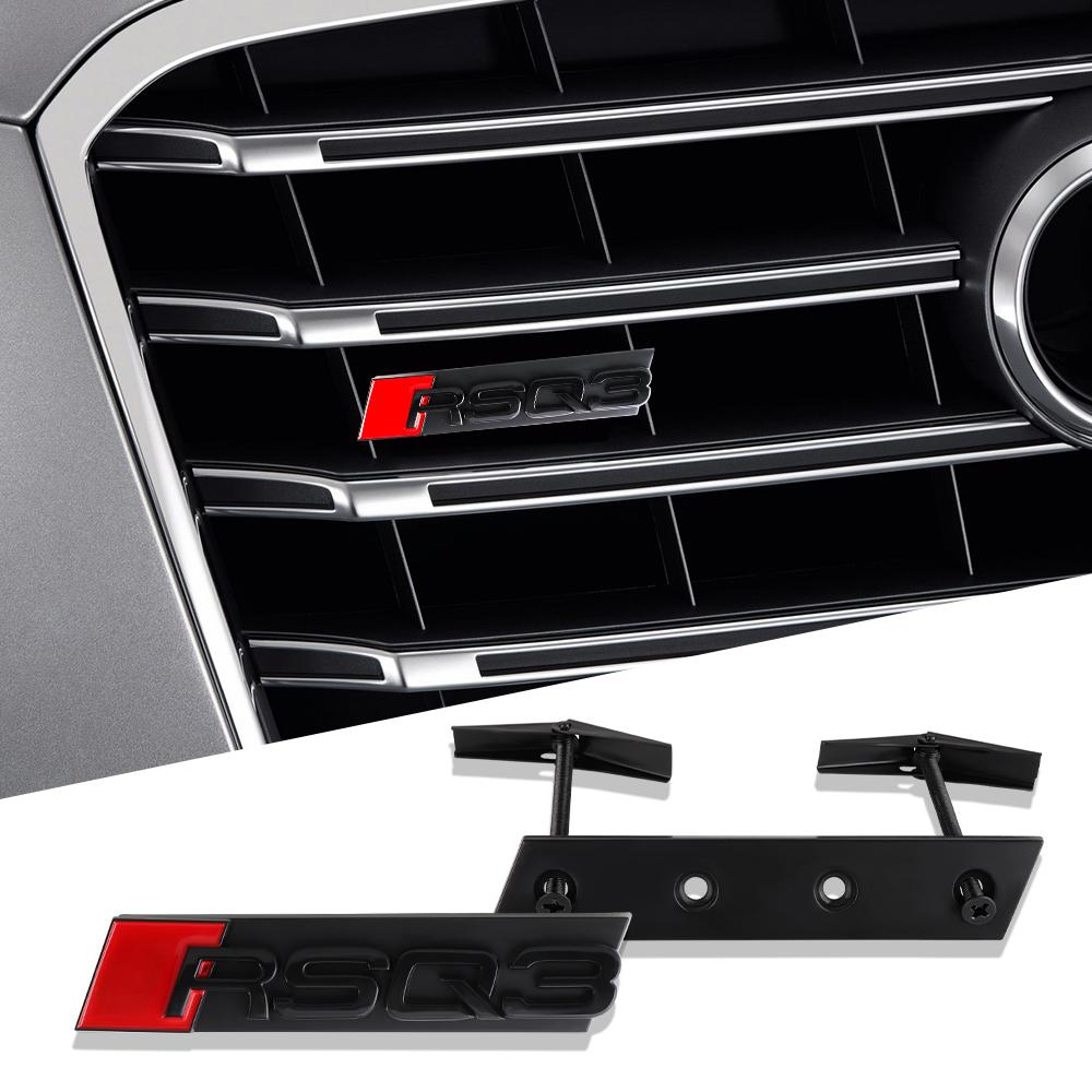 Для Audi SQ3 SQ4 SQ5 SQ6 SQ7 RSQ3 RSQ4 RSQ5 RSQ6 RSQ7 RSQ8 Авто Стайлинг 3D Хром Черный Значок Передняя Решетка Капота Эмблема Декорация