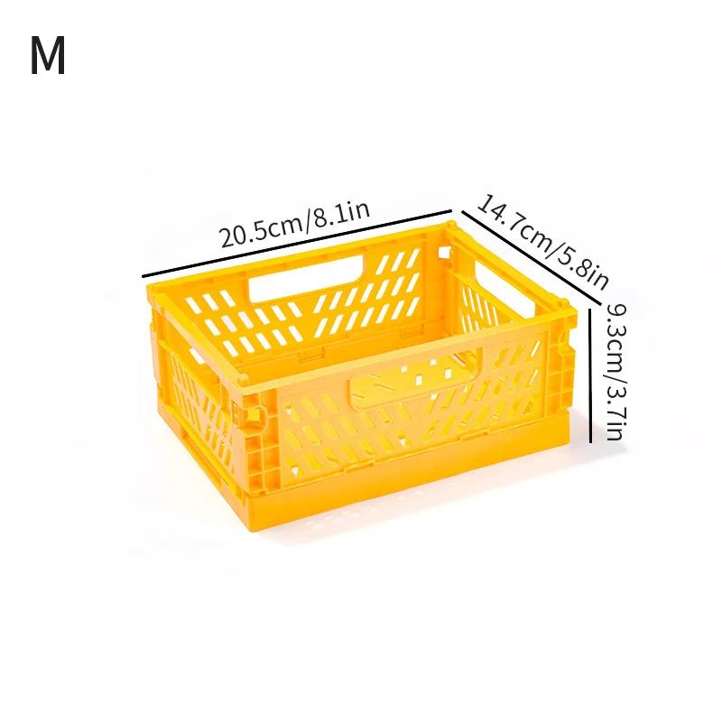 1-3pcs Plastic Foldable Storage Crate Folding Box Basket Stackable Jewellery Toys Boxes Organizer Cosmetic Drawer Case Portable