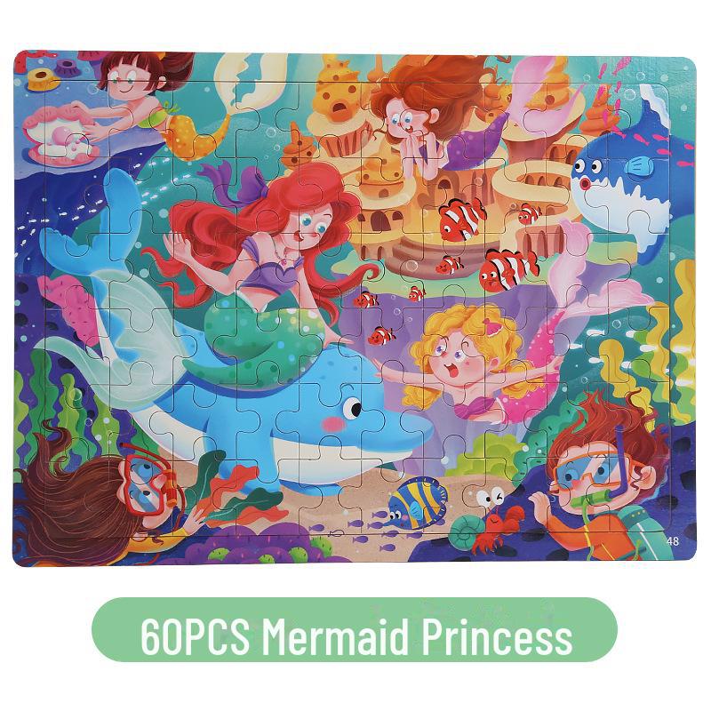 Temu 60-Piece Wooden Cartoon Puzzle for Early Childhood Education