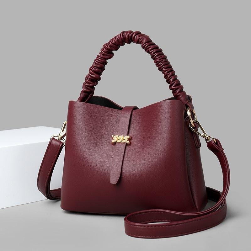 Chic Bucket Bag For Women 2023 Trendy Soft Pu Leather Shoulder Crossbody Style