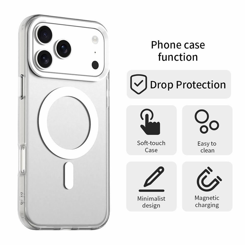 Чехол для iPhone 17 Pro, совместимый с MagSafe, гибридная задняя крышка телефона с защитой от падений