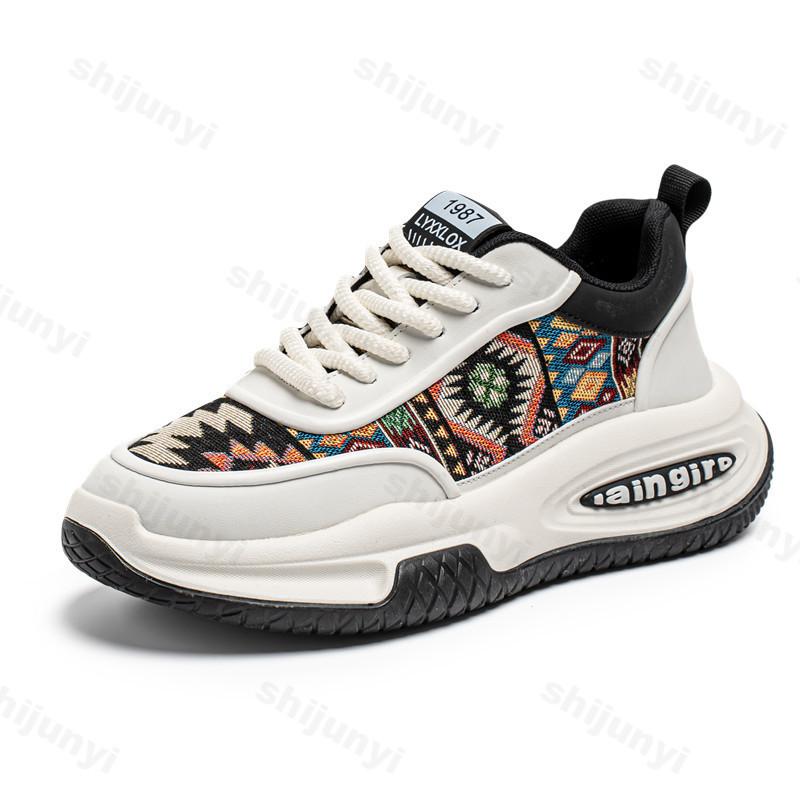 Мода 2025 Новая мужская повседневная обувь Весенняя сетчатая дышащая удобная универсальная обувь на толстой подошве Модный тренд Нескользящие массивные кроссовки