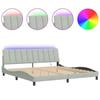 VidaXL Bed Frames with LED Lights, Upholstered Bed with Slat Base, Double Bed, Adult Bed, Modern, Light Grey 3213799