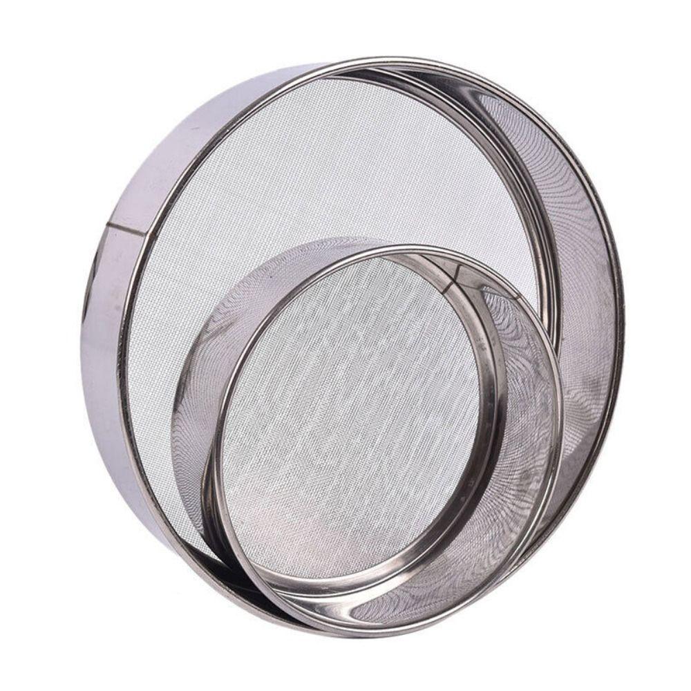 Round Kitchen Mesh Flour Sifter Stainless Steel Strainer Sifters Durable Sugar Filter Mesh