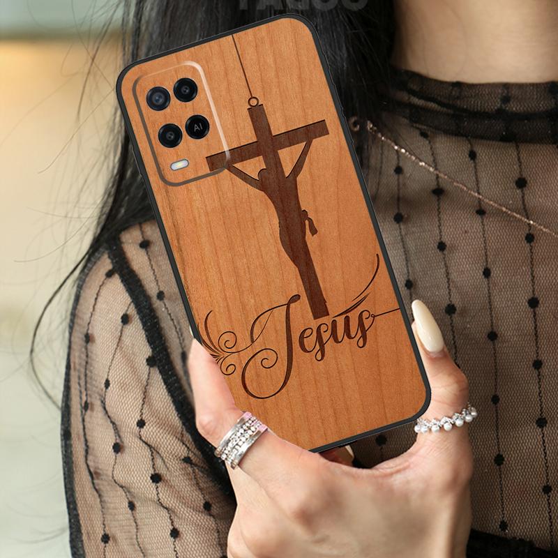 Деревянный чехол Будда Иисус Гваделупский для Oppo A78 A98 A18 A38 A58 A60 A80 A40 A96 A76 A16 A94 A74 A54 A15 A17 A57 A77 A5 Pro
