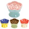 Керамическая миска для медленного кормления кошек SQ's CERAMICS, приподнятая, керамическая, приподнятая и наклонная, стеклянная миска для еды, маленькие собаки, медленное кормление, миска в форме цветка, милая