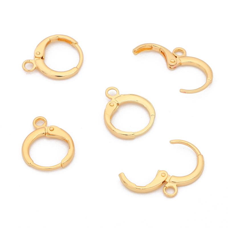 10 шт., круглый французский крючок с медным покрытием, подвеска для DIY, ожерелье, браслет, серьги, изготовление ювелирных изделий, аксессуары для рукоделия