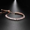Eye Shape CZ Tennis Bracelets on Hand Kpop Gold Color Adjustable Iced Out Chain Zircon Bangle for Women Friend Gift Jewelry 2024