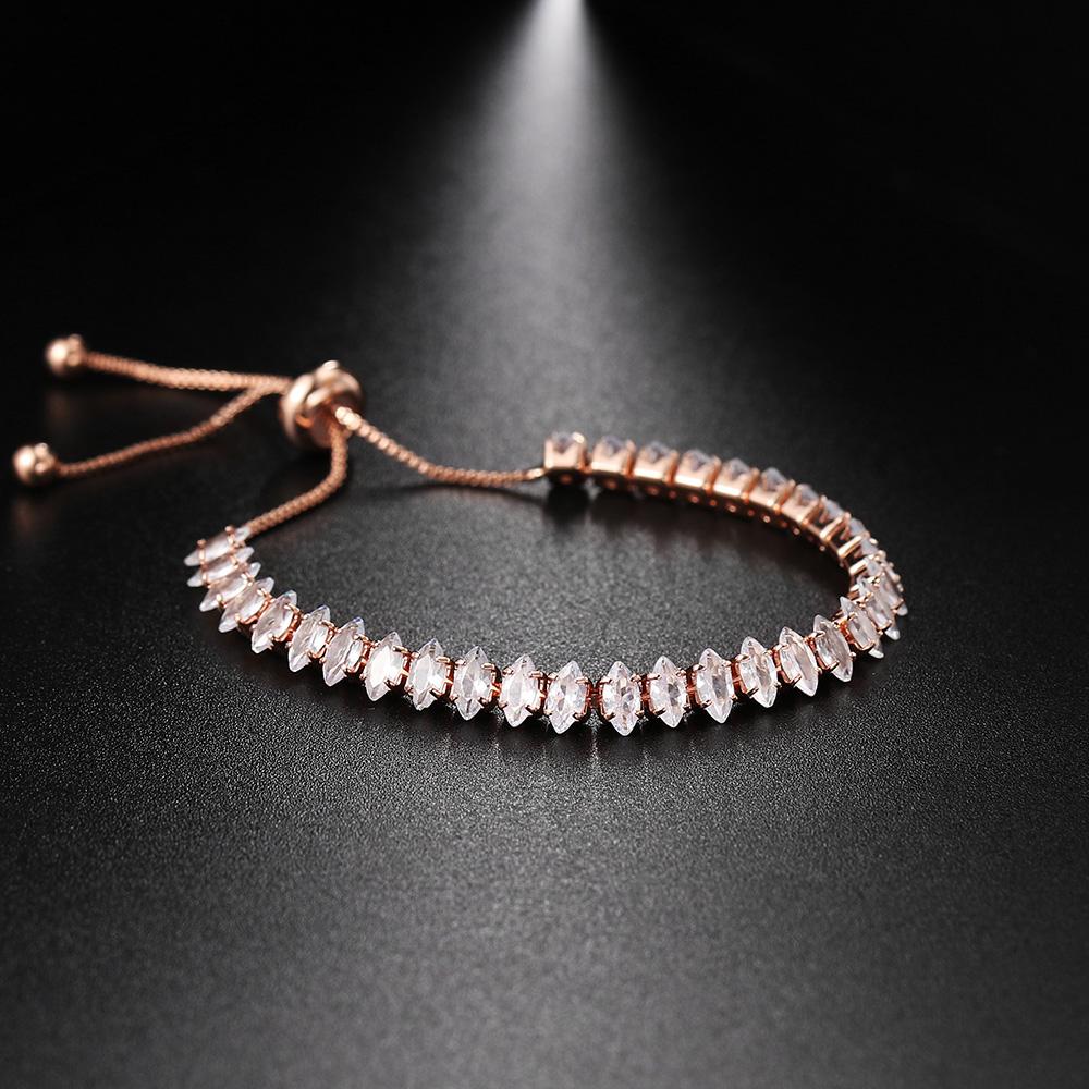 Eye Shape CZ Tennis Bracelets on Hand Kpop Gold Color Adjustable Iced Out Chain Zircon Bangle for Women Friend Gift Jewelry 2024