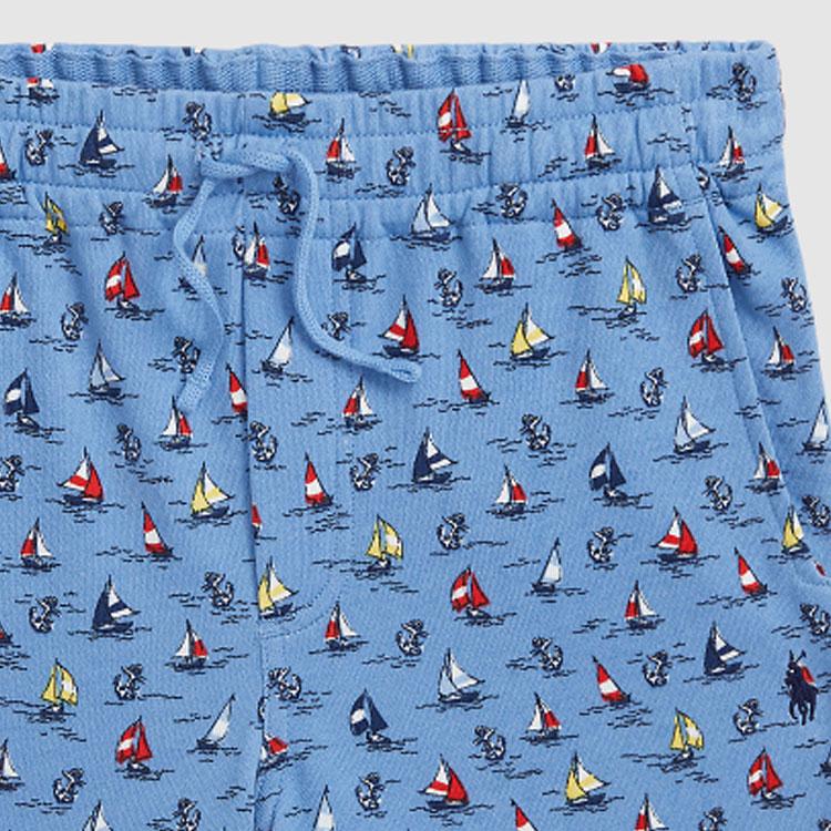 Polo Ralph Lauren Весна-Лето 24 Шорты повседневные на кулиске с принтом парусника Детские шорты Синий CWPOSHOYBQ20143-400