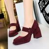 Fashion 2025 Women Baotou Round Toe Platform Heel Mary Jane Shoes Women Shallow Elegant Trend Comfortable Fashion Shoes Shoes for Women