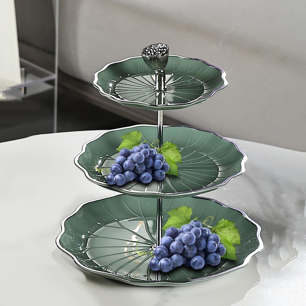 2 Tier Cupcake Stand Ceramic Elegant Dessert Plates Stand Serving Tray Containers for Cookies Birthday Home Dinner Wedding