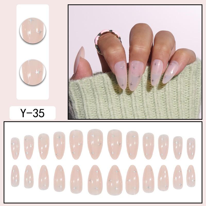 Reusable Press-On Nails With Cat Eye Effect Gradient Design Women Sweet Chic Style Wearable Nail Tips