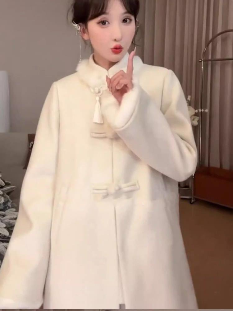 Новое китайское национальное шерстяное пальто женская зимняя одежда короткое длинное шерстяное пальто High Sense модный дизайн повседневная одежда