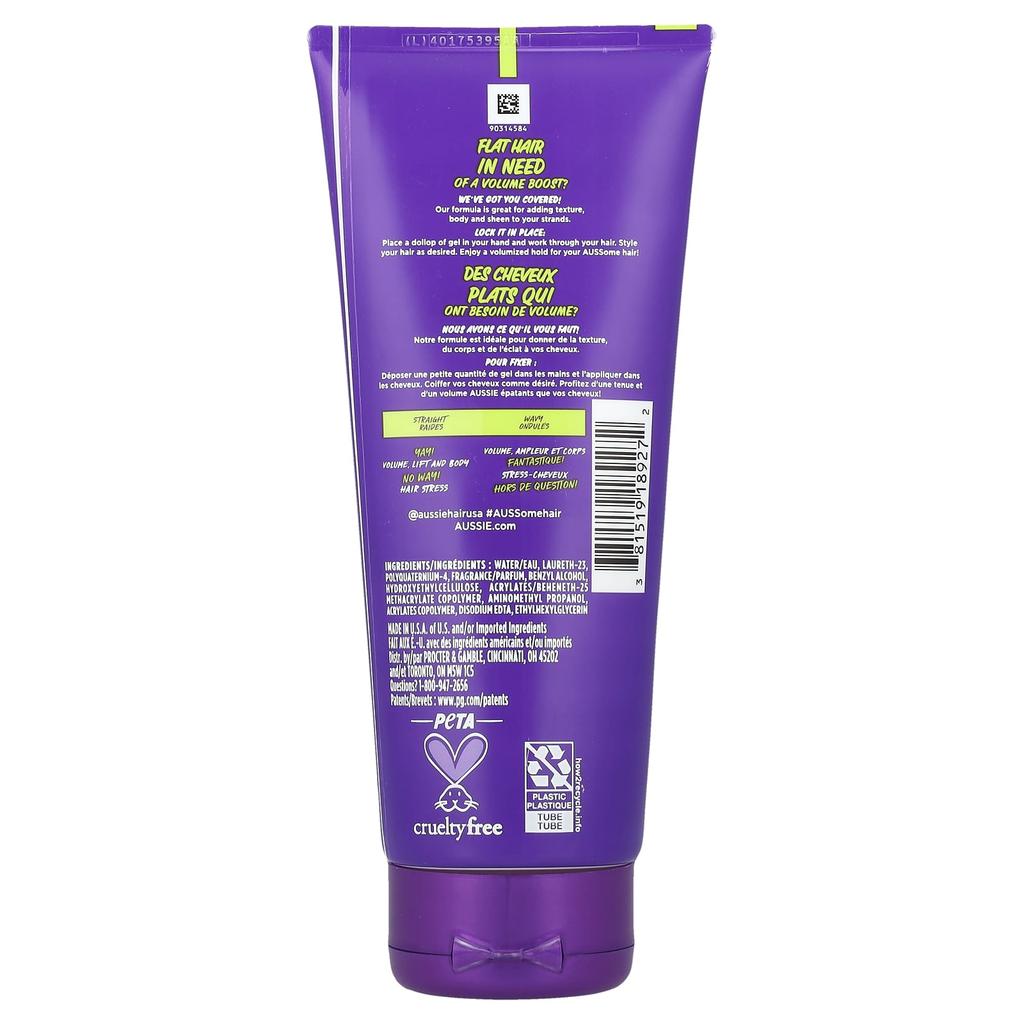 Aussie Instant Volume, Style Defining Gel, Strong Hold, 7 Oz (198 G)