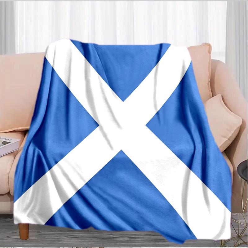 Scottish Flag Design Blanket Suitable for Sofas, Beds, Offices, And Camping - Perfect Gift for Halloween Christmas
