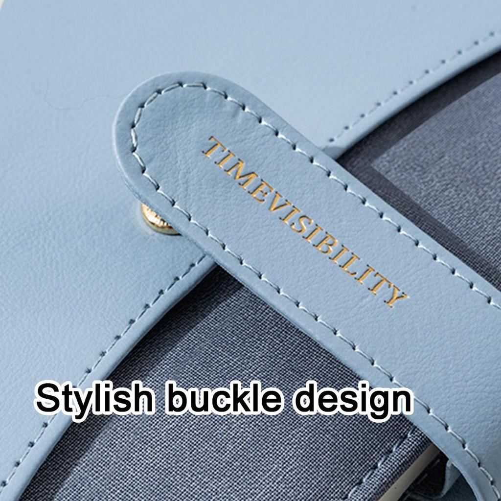 A5 Leather Business Notebook, Thick Diary, Buckle Work Notebook, Meeting Record Book, Student Subject Notes, Excerpt Book, Lined Pages