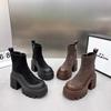 Дизайнерские винтажные зимние женские ботильоны на платформе с высоким каблуком, модные короткие ботильоны с застежкой-молнией, дизайнерские ботинки Botas De Mujer
