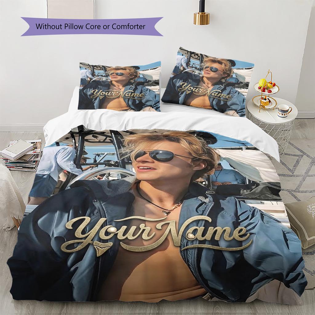 Adventure Quest Custom Name Pattern Bedding Quilt Set Quilt Cover Pillowcase Home Birthday Gift(1 * duvet cover + 2 * pillowcase, without core)