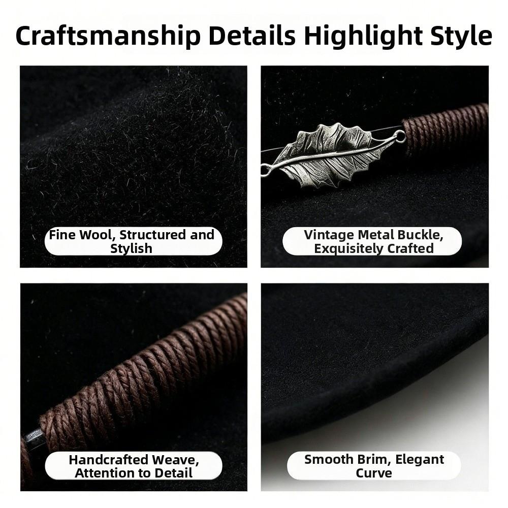 Decorative Hatband Felt Fedora Hat Felt Equestrian Hat New Wide Brim Hat Equestrian Riding