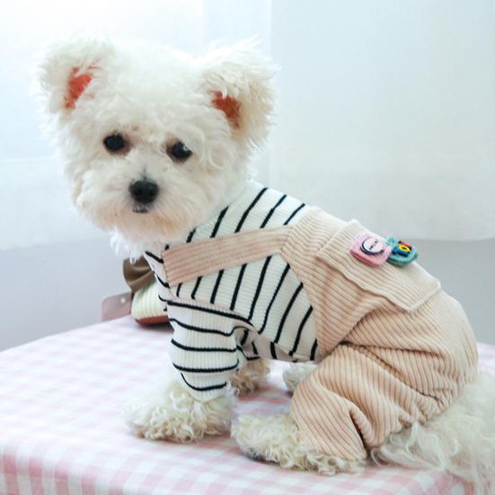 Stylish Cartoon Design Unisex Puppy Overalls Cat Dog Winter Clothes for Autumn