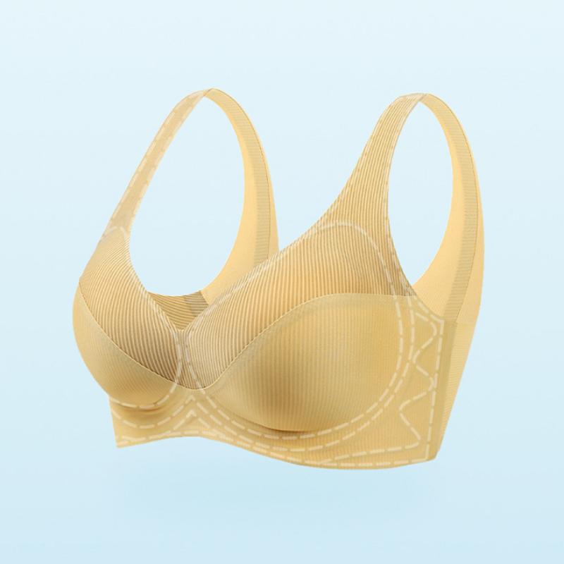 One-piece Non-marking Underwear for Women with Gathered and Fixed Cups with Soft Support and No Steel Ring Bra