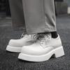 Men'S Shoes Niche Derby Shoes Inner Height Increase Big Head Leather Shoes Retro High Street White Leather Shoes 95557-J