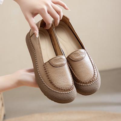 Женские туфли из натуральной кожи с мягкой подошвой из говяжьей жилы, туфли для мамы, новые туфли из мягкой кожи, удобные и супермягкие одинарные туфли