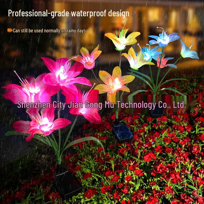 Outdoor Solar Lily Flower Garden Stake Light