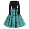 Women's Casual And Fashionable Long Sleeved R-neck Polka DotPrint Dress