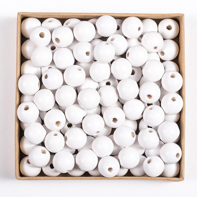 Children's DIY 16MM Solid Color Wooden Beads for Stringing