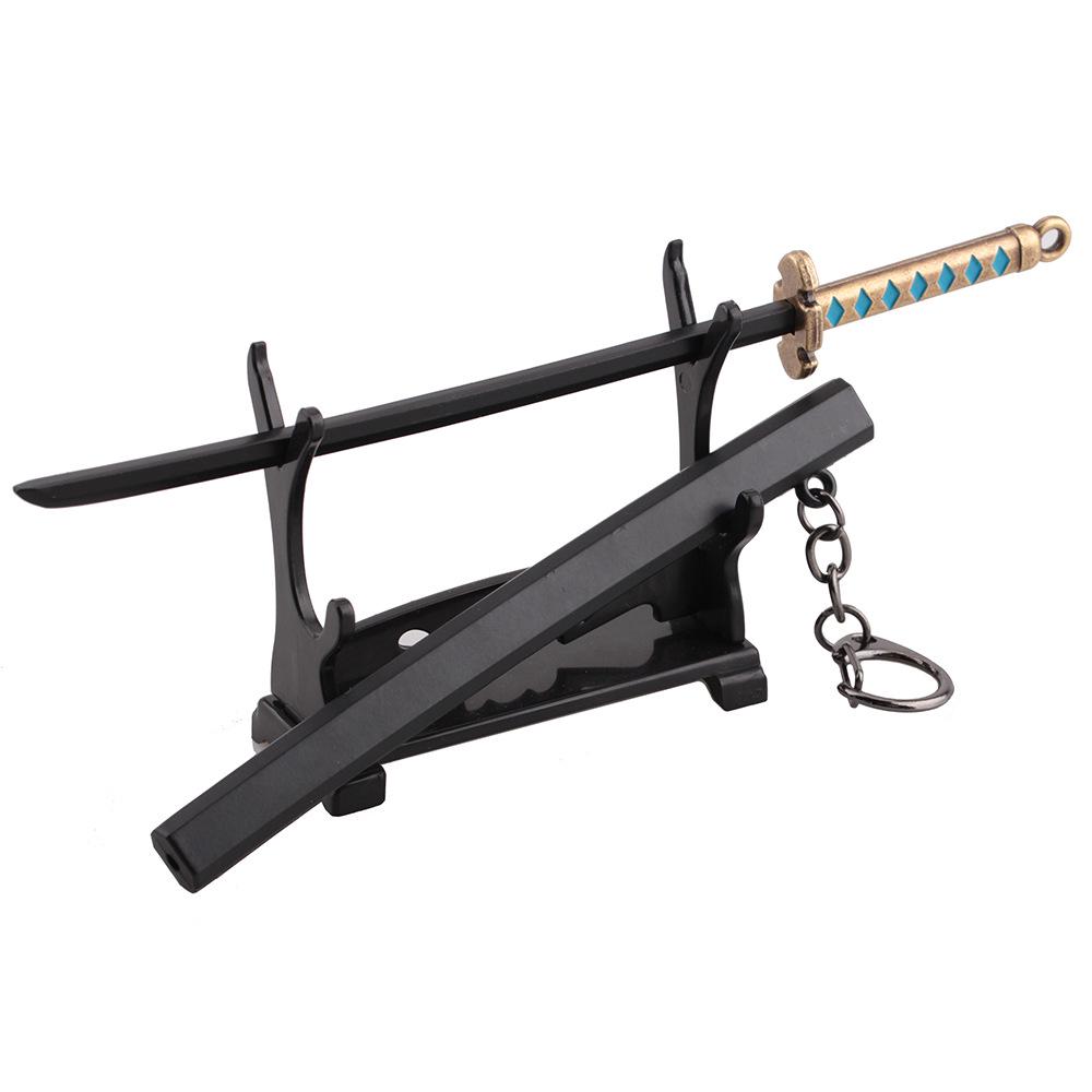 Anime Demon Slayer Sword Keychain Cartoon Blade of Ghost Keyring Sword Model Cosplay Jewelry