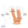 Женский дилдо U-образной формы с двойной головкой, поддельный пенис, маленький женский мастурбатор, цветные кристаллы, эротические товары