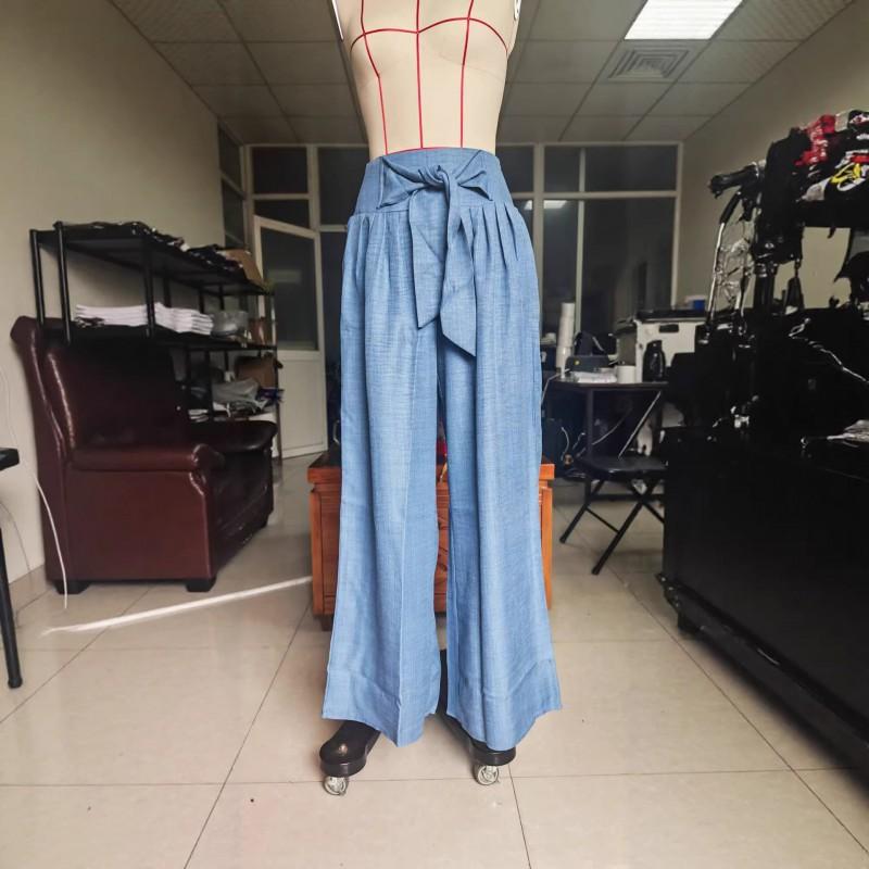 2026 Womens High Waist Wide Leg Pants Solid Color Casual Vacation Trousers