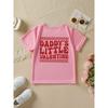 Европейские размеры Девочки Летняя Мода Футболка с коротким рукавом DADDYS LITTLE VALENTINE Клетчатый и Сердечно-глазый Мультяшный Принт Повседневная С круглым вырезом