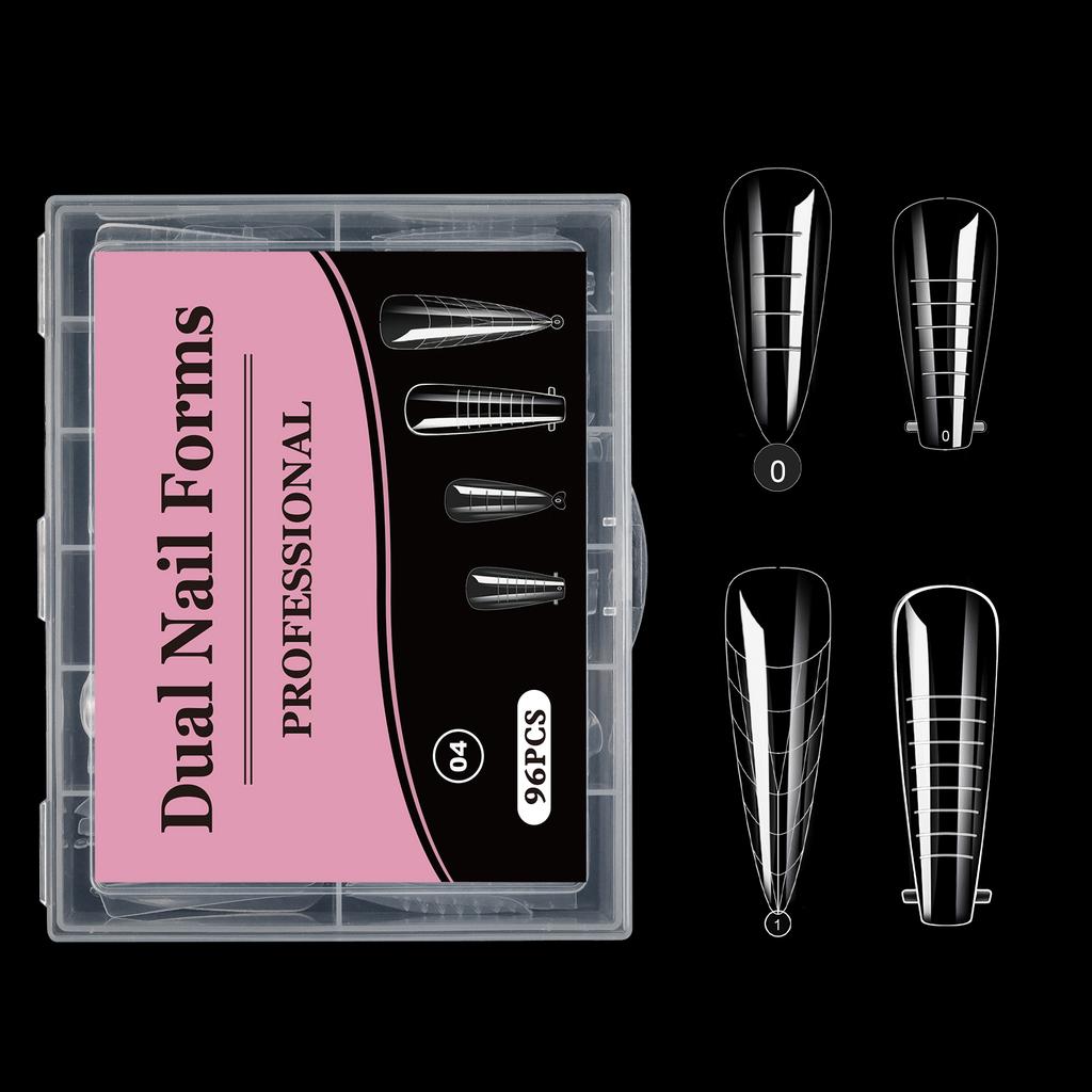 96 шт. Стилет Гроб Прозрачные Двойные Формы Накладные Типсы Форма для Быстрого Наращивания Гелем Инструменты для Нейл-Арта Полное Покрытие Формы для Наращивания Ногтей Топ