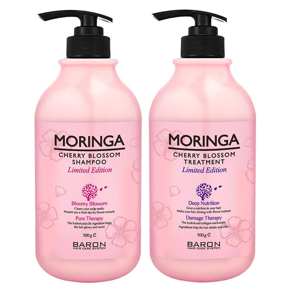 Шампунь Baron Moringa Cherry Blossom 500 г + Лечебное средство 500 г, 1 набор