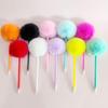 6Pieces Furry Pom Ballpoint Pen for Child Boy Girl Student Game Reward Christmas Stocking Fillers 0.7mm Smooth To Write