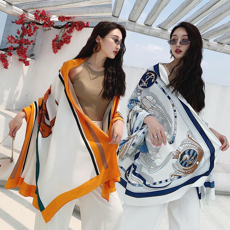 Женский шарф, СОВРЕМЕННАЯ НОВАЯ летняя пляжная шаль SAGA, палантины с принтом, женские тонкие шали, накидки, палантин