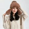 Zeyu Unisex Winter Faux Fur Trapper Hat Warm Fluffy Breathable Knitted Earflap Pom Pom Windproof Cold Weather Sports Travel ODM