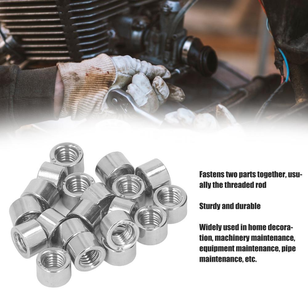 20pcs Fasteners Threaded Coupling Nuts M8 Stainless Steel Coupling Nut For Machine Maintenance