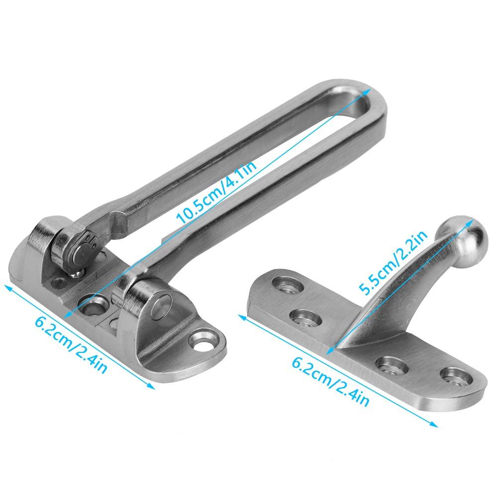 Brushed Nickel AntiTheft Lock Buckle Stainless Steel Swing Bar Door Lock  Front Door