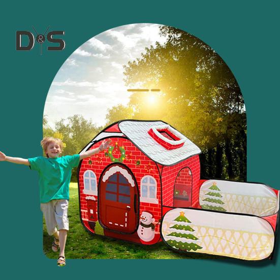 Детская игровая палатка с туннелем для гусениц, рождественская тема, детский игровой домик, ткань Оксфорд, интерактивная палатка для малышей для обучающих игр и развлечений